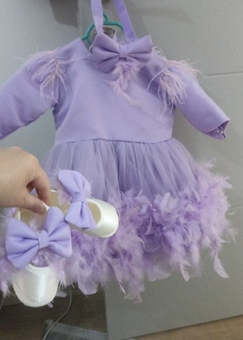 Diger Kız Çocuk Pastel Mor Tüllü Elbise