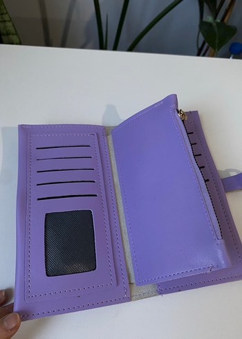 Pastel Mor Deri Tokalı Kadın Cüzdanı - Görsel 3