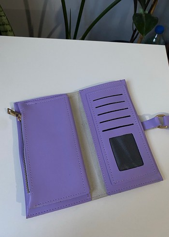 Pastel Mor Deri Tokalı Kadın Cüzdanı - Görsel 2