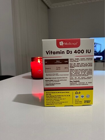  Beden Renk Medicago Vitamin D3 400 IU 20 mcg Vitamin D3