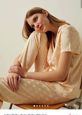 Penti Krem Saten Pijama Takimi