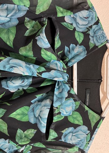 Çiçek Desenli Uzun Kollu Midi Elbise - Görsel 3