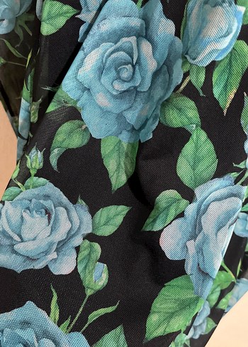 Çiçek Desenli Uzun Kollu Midi Elbise - Görsel 5