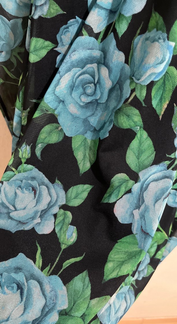 Çiçek Desenli Uzun Kollu Midi Elbise - Görsel 5