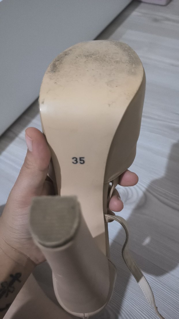 Bej Platform Topuklu Kadın Ayakkabı - Görsel 3