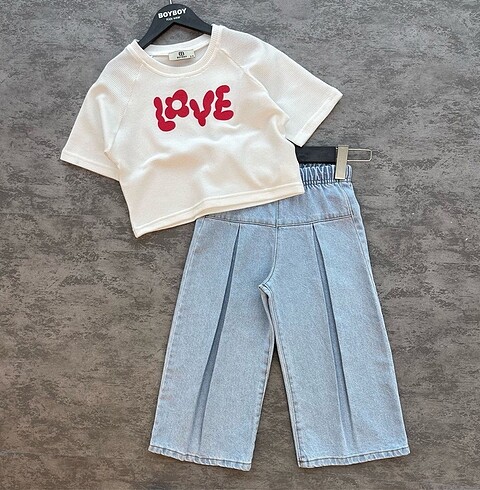 LOVE KOT PANTOLONLU 2 Lİ KIZ TAKIM