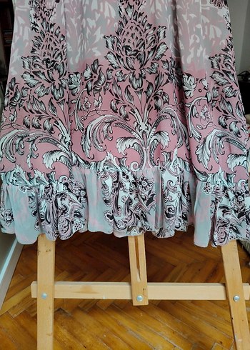 Pembe Desenli Hamile Midi Elbise - Görsel 5