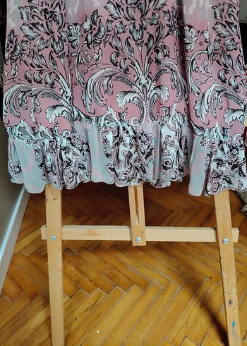 Pembe Desenli Hamile Midi Elbise - Görsel 3