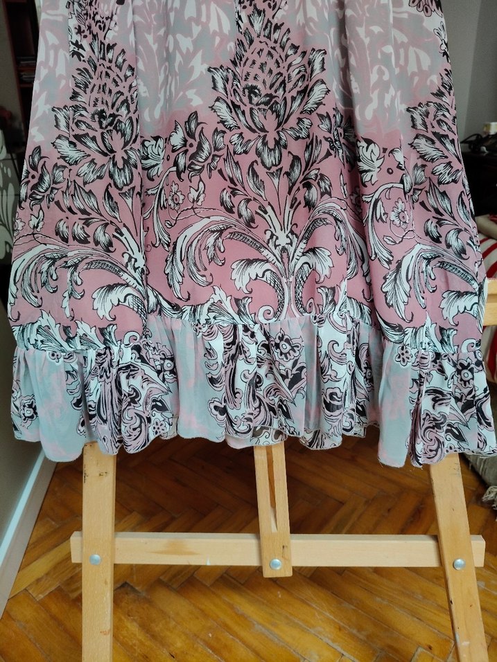 Pembe Desenli Hamile Midi Elbise - Görsel 5