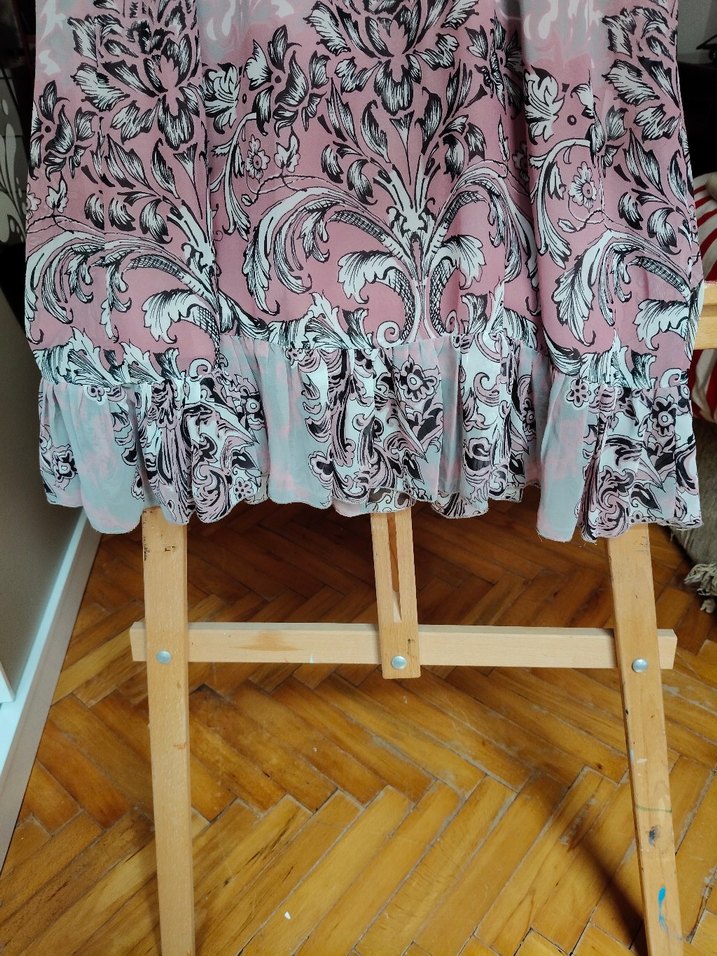 Pembe Desenli Hamile Midi Elbise - Görsel 3