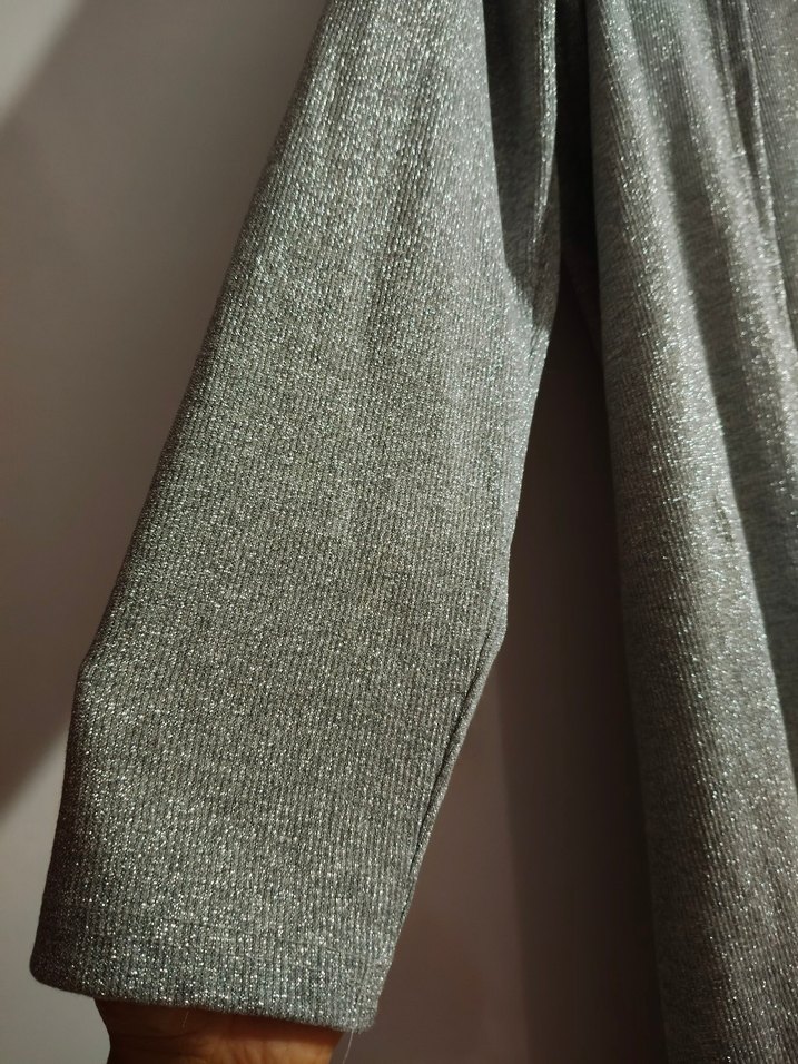 Gri Uzun Kadın Hırka - Görsel 3