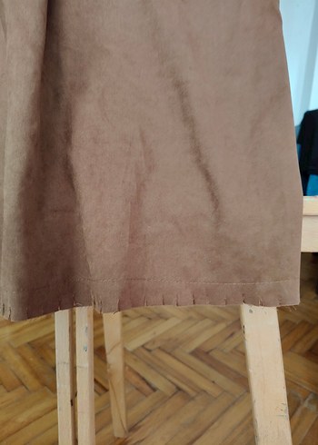 Düğmeli Uzun Süet Kadın Gömlek - Görsel 5