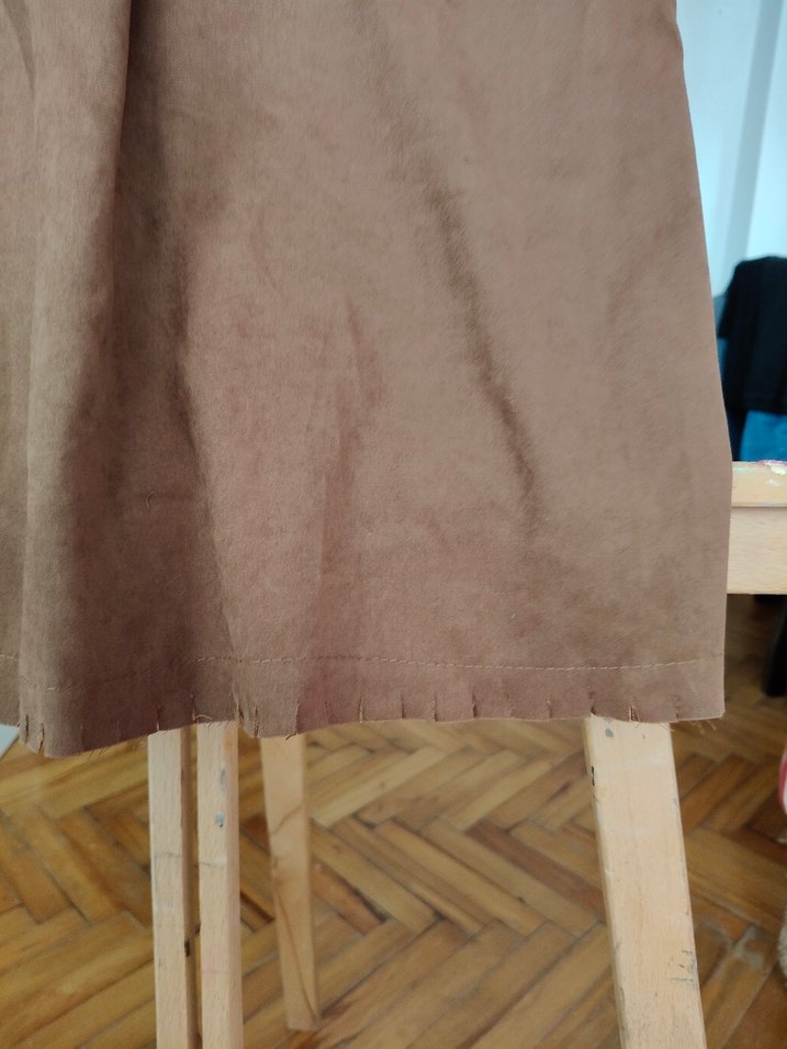 Düğmeli Uzun Süet Kadın Gömlek - Görsel 5