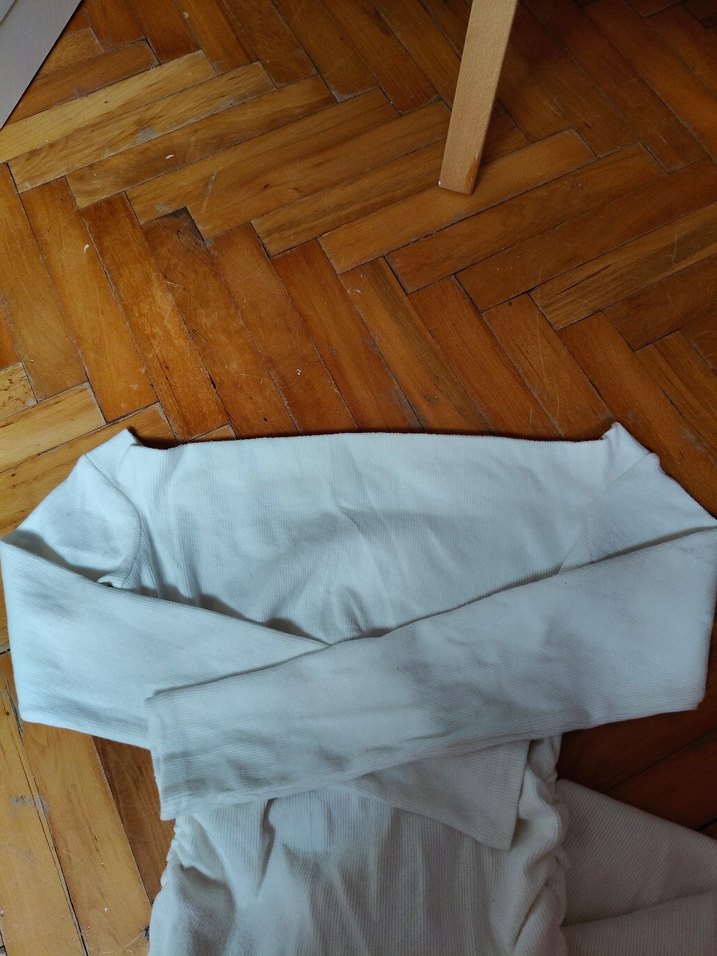 Beyaz Kadın Midi Elbise, Uzun Kollu, İnce Kesim - Görsel 5