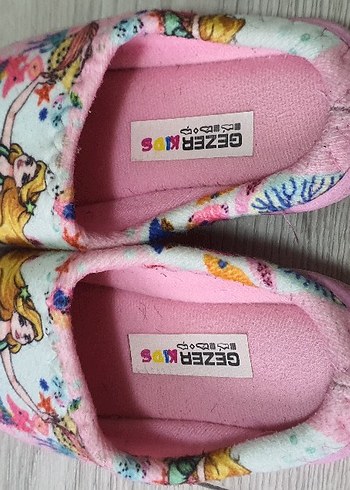 Kız Çocuk Pembe Polar Terlik Velcro Pop Art - Görsel 2