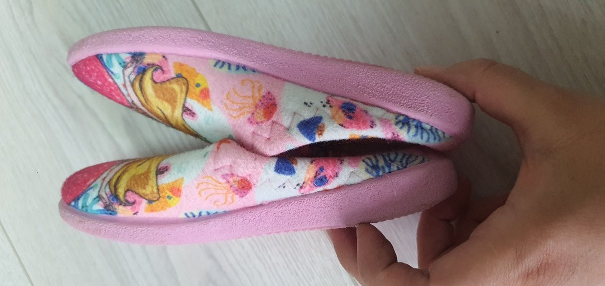 Kız Çocuk Pembe Polar Terlik Velcro Pop Art - Görsel 4