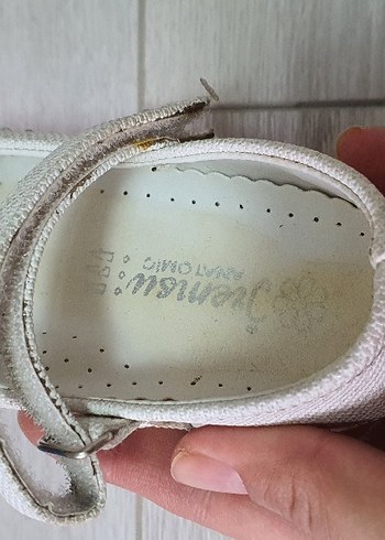 Beyaz Payetli Kız Babet Ayakkabı - Görsel 2