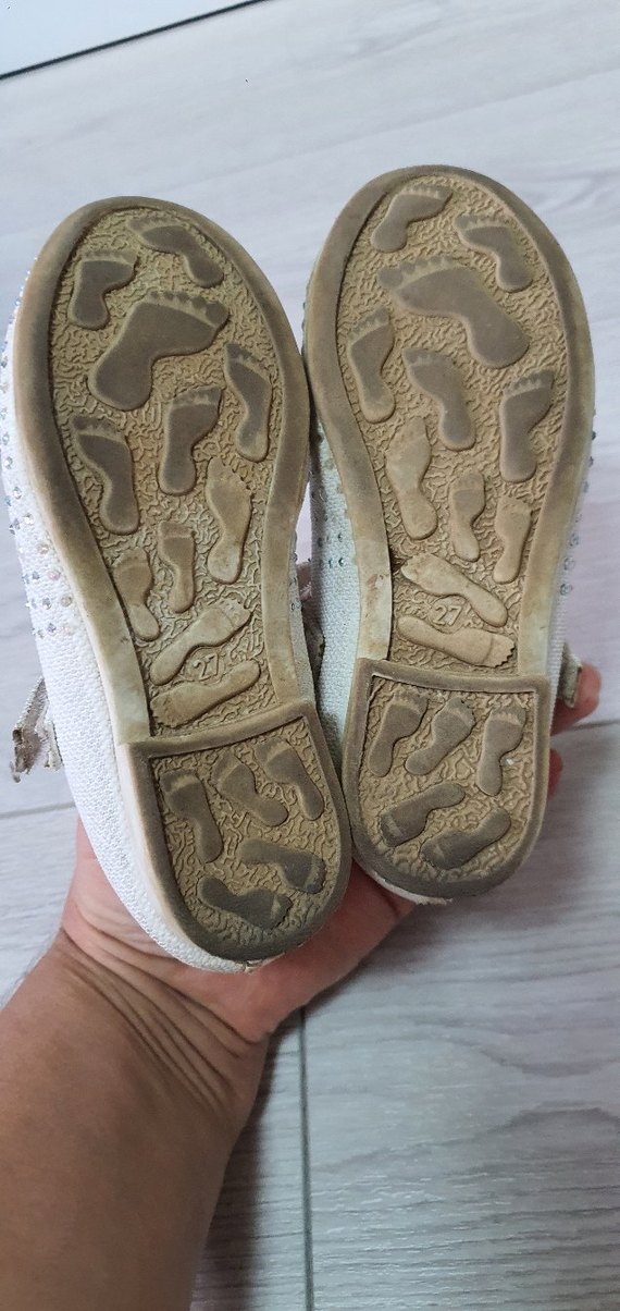 Beyaz Payetli Kız Babet Ayakkabı - Görsel 4