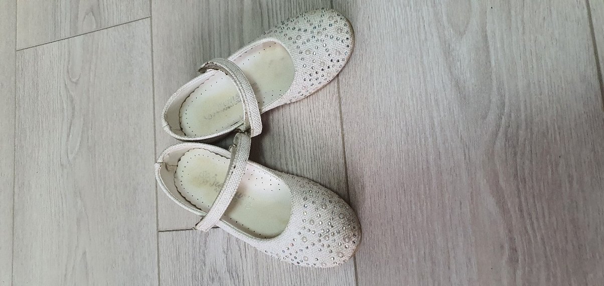 Beyaz Payetli Kız Babet Ayakkabı - Görsel 3