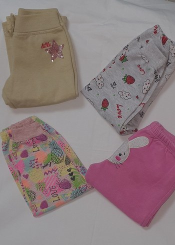 Kız Çocuk Renkli Baskılı Dantel Detaylı Pantolon - Görsel 7