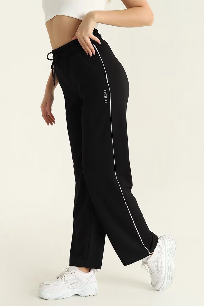 Kadın Mavi ve siyah Rahat Kesim Eşofman Altı bedenleri mevcuttur - Görsel 2