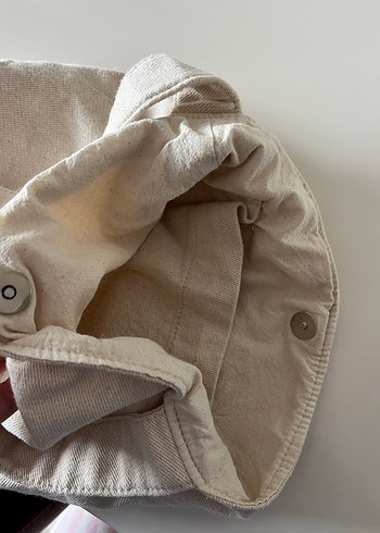 Kadın Keten Beyaz Günlük Çanta - Görsel 2