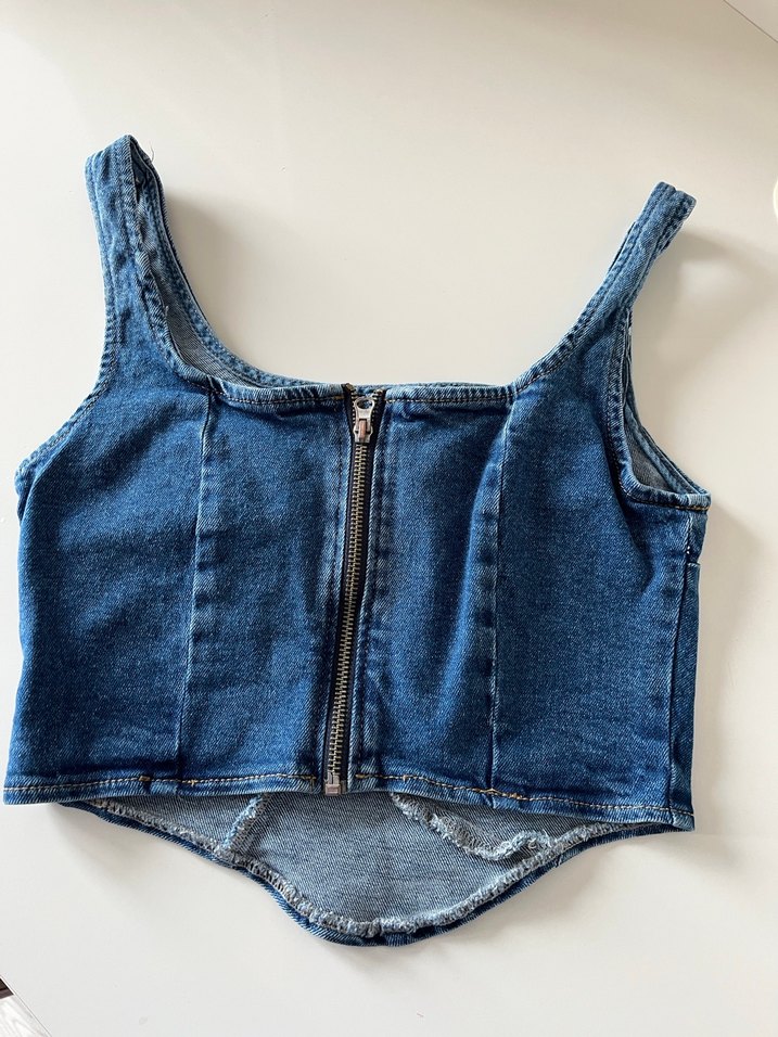 Koyu Mavi Denim Büstiyer - Görsel 2