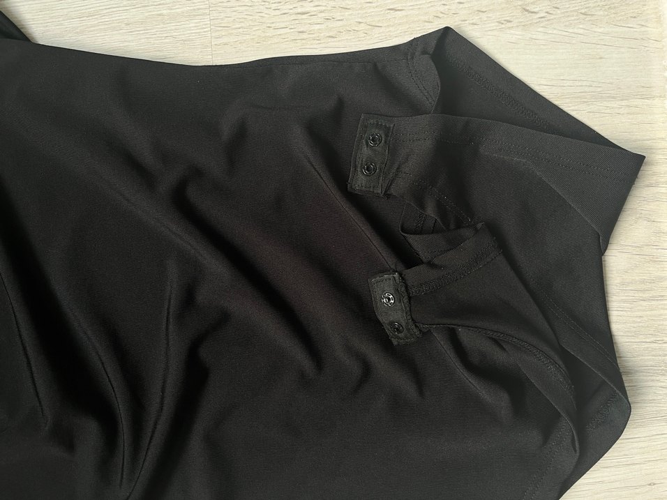 Drapeli Siyah Kadın Bluz - Görsel 2