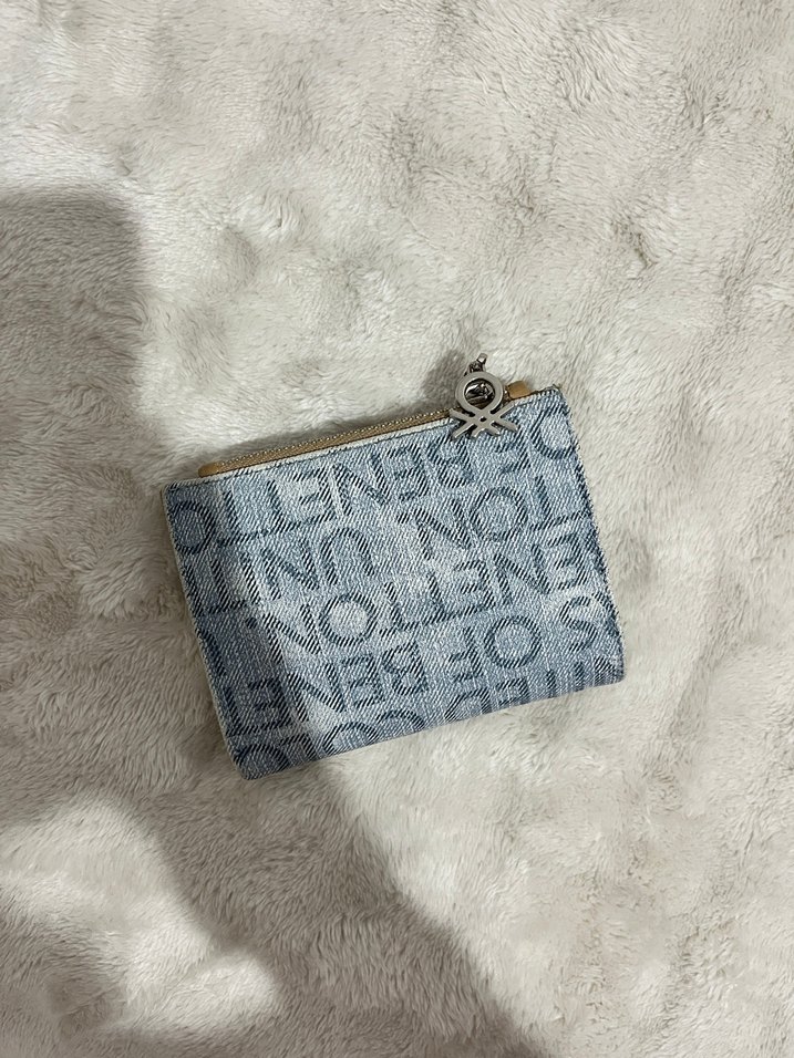 Kadın Gri Denim Fermuarlı Cüzdan - Görsel 2