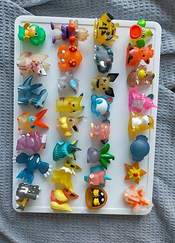 Pokemon seffaf figurler bandai nintendo lisansli set