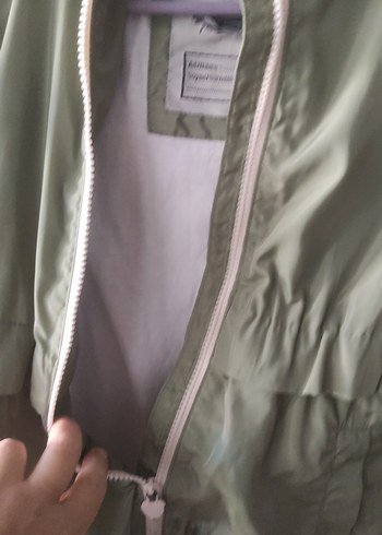 Kız Çocuk Haki Fermuarlı Yağmurluk - Görsel 3