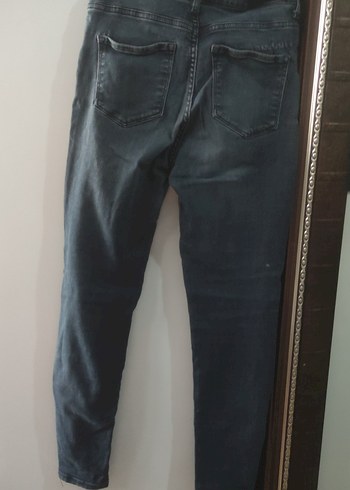 lacivert Kemerli Kadın Kot Pantolon - Görsel 4