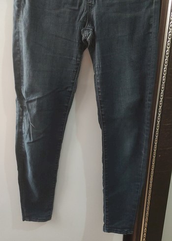 lacivert Kemerli Kadın Kot Pantolon - Görsel 3