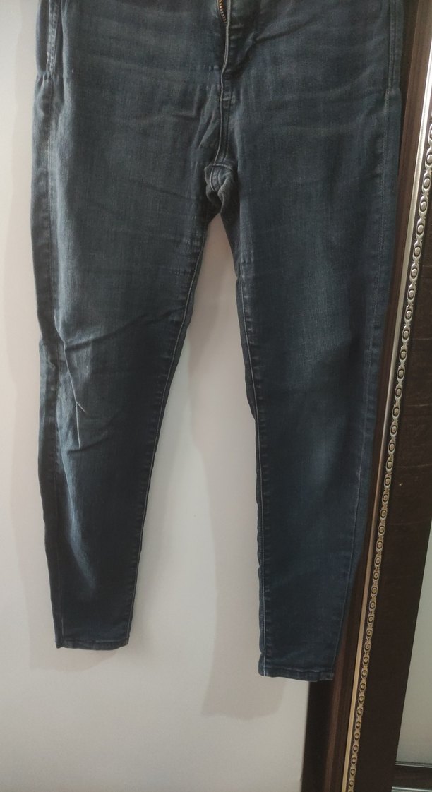 lacivert Kemerli Kadın Kot Pantolon - Görsel 3