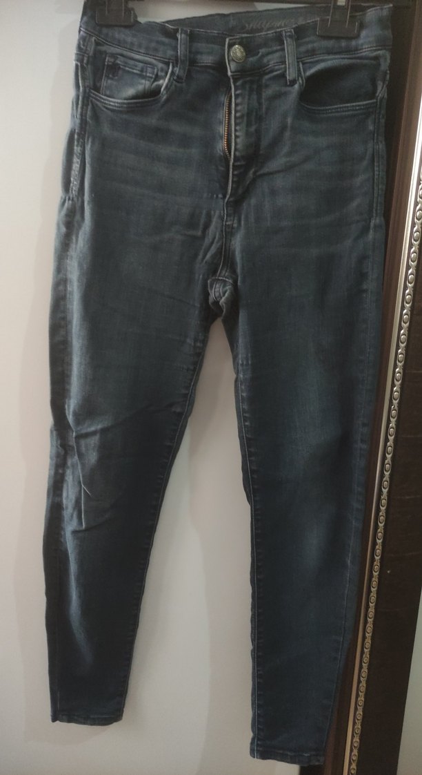 lacivert Kemerli Kadın Kot Pantolon - Görsel 2