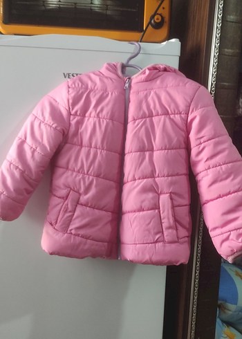 Kız Çocuk Pembe Fermuarlı Mont - Görsel 2