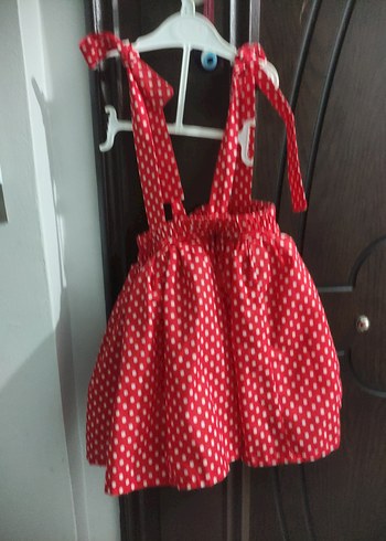 Kırmızı Puantiyeli Kız Çocuk Eteği - Görsel 2