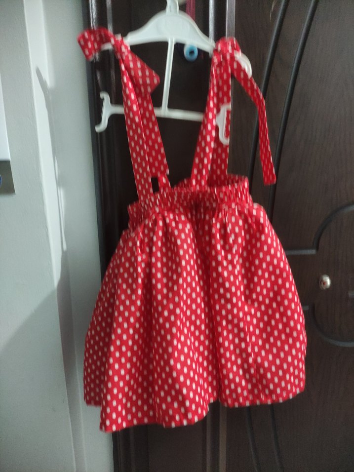 Kırmızı Puantiyeli Kız Çocuk Eteği - Görsel 2