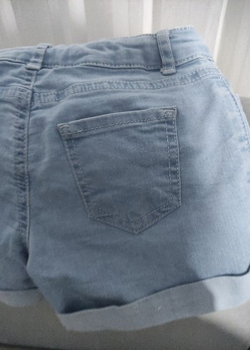 Nakışlı Mavi Kız Denim Şort - Görsel 5