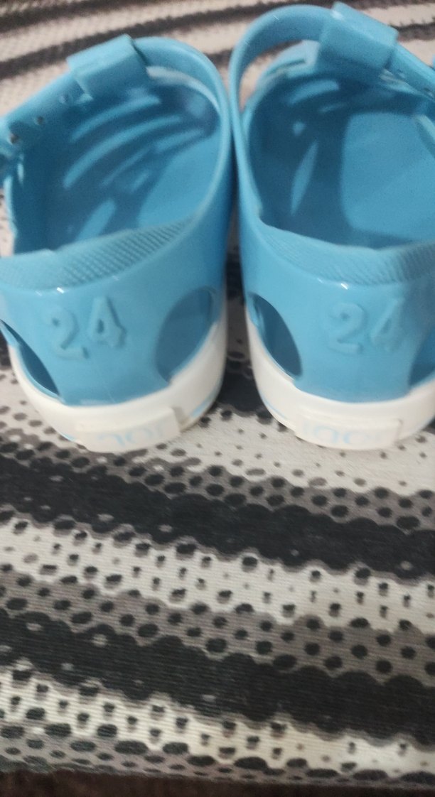 tatlı mavi Mavi kız erkek Çocuk Bantlı Dolgu Topuklu Sandalet - Görsel 3