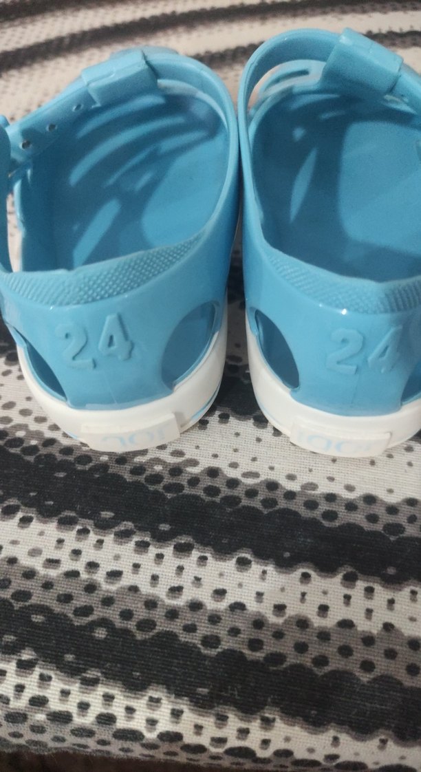 tatlı mavi Mavi kız erkek Çocuk Bantlı Dolgu Topuklu Sandalet - Görsel 4