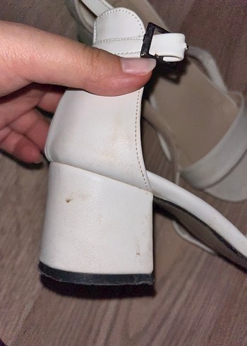 39 Beden beyaz Renk Beyaz bant topuklu ayakkabı