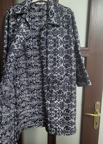 Gri Desenli Bohem kap/ trenckot - Görsel 4