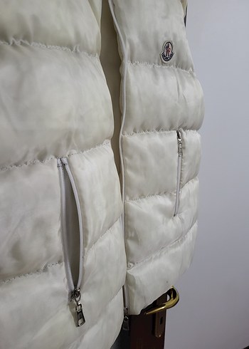 Beyaz Parlak Yüksek Yakalı Erkek Şişme Yelek - Görsel 4