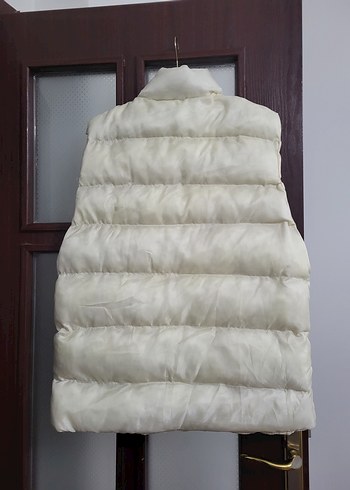 Beyaz Parlak Yüksek Yakalı Erkek Şişme Yelek - Görsel 3