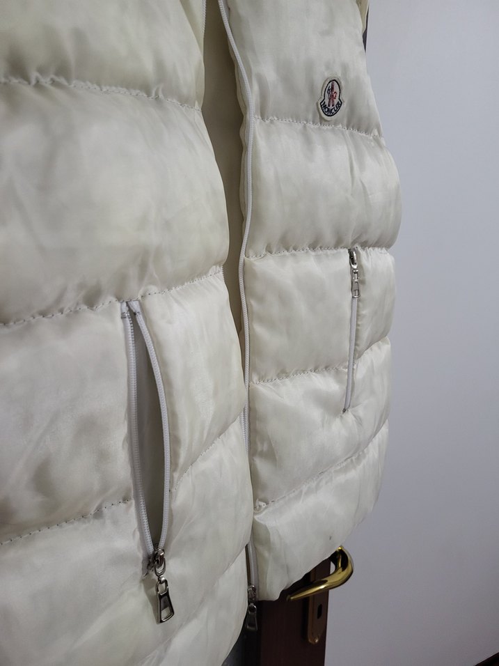 Beyaz Parlak Yüksek Yakalı Erkek Şişme Yelek - Görsel 4