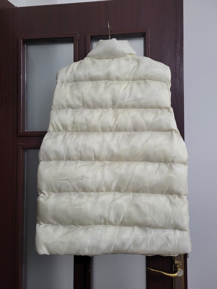 Beyaz Parlak Yüksek Yakalı Erkek Şişme Yelek - Görsel 3