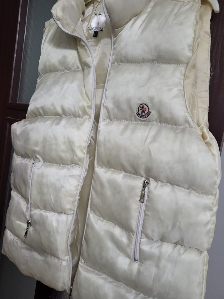 Beyaz Parlak Yüksek Yakalı Erkek Şişme Yelek - Görsel 5