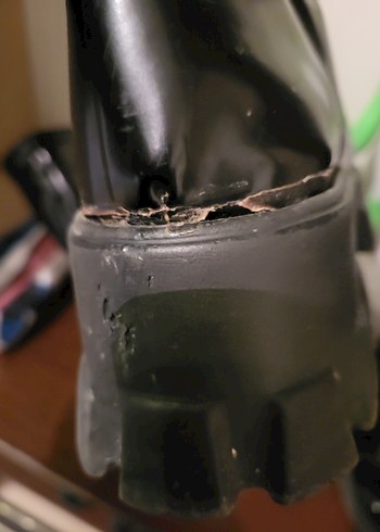 Siyah Deri Dizüstü Gotik Topuklu Çizme - Görsel 12