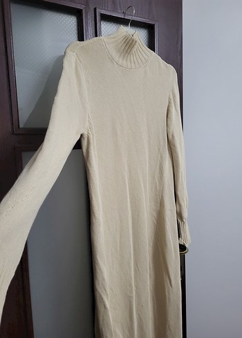Bej Uzun Kollu Triko Kadın Elbise sıfır ürün etiketi yok - Görsel 3